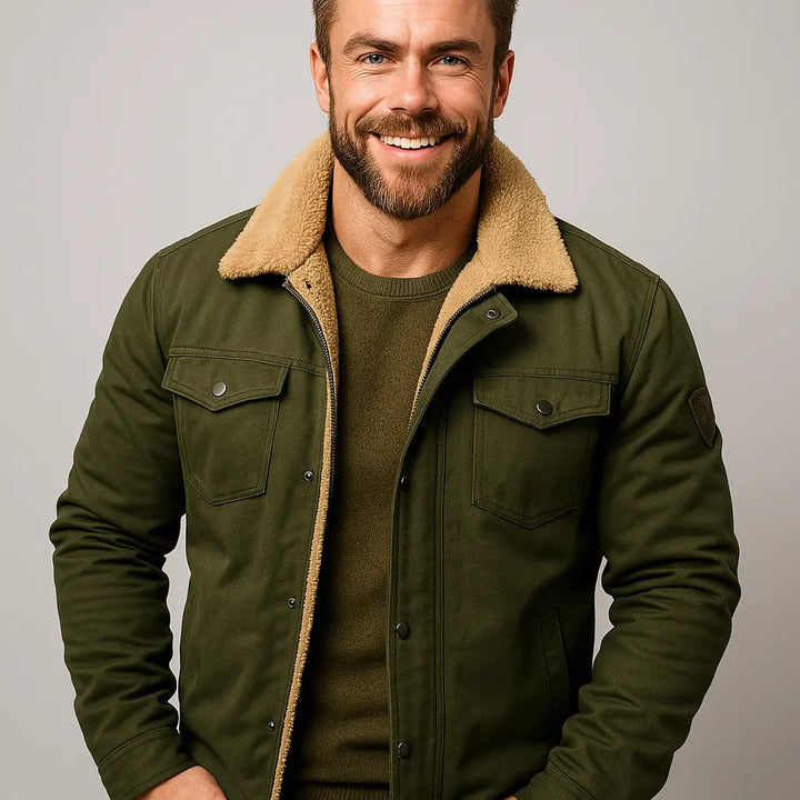 Men's Winter Jacket with Shearling Collar