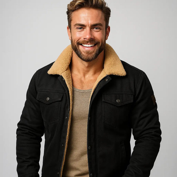 Men's Winter Jacket with Shearling Collar