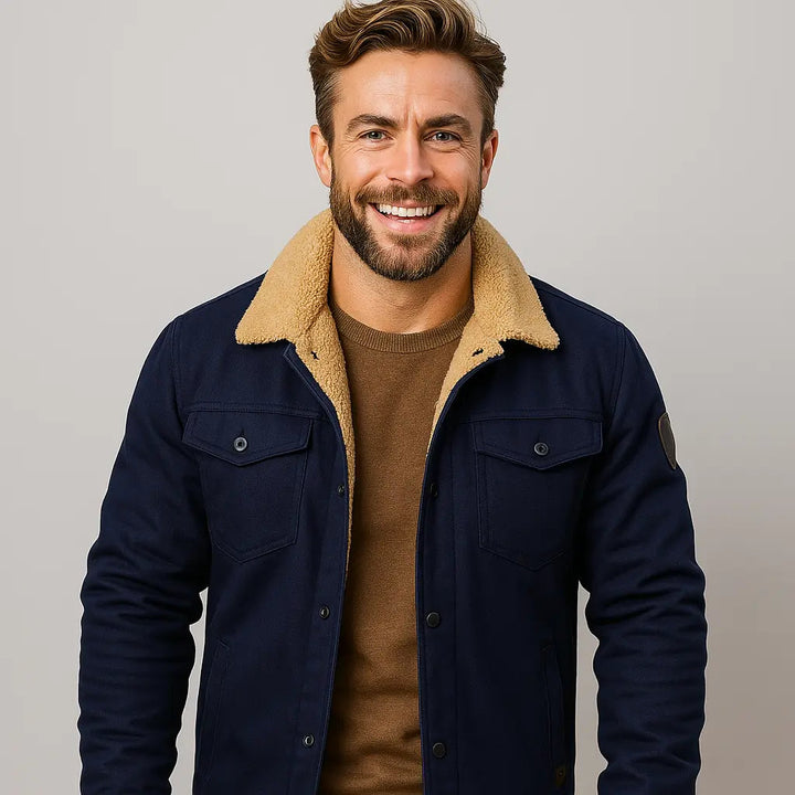 Men's Winter Jacket with Shearling Collar