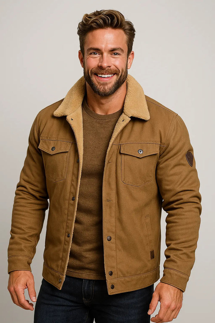 Men's Winter Jacket with Shearling Collar