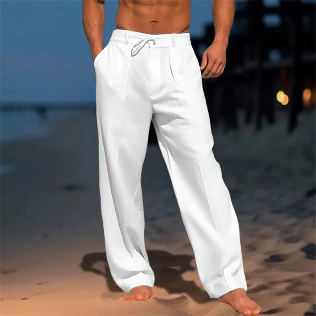 Tailored straight-leg trousers for men