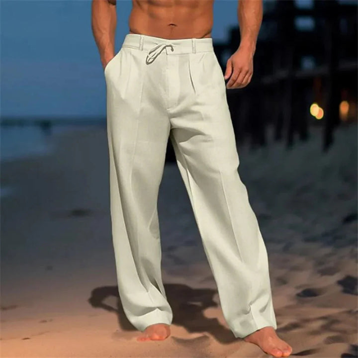 Tailored straight-leg trousers for men