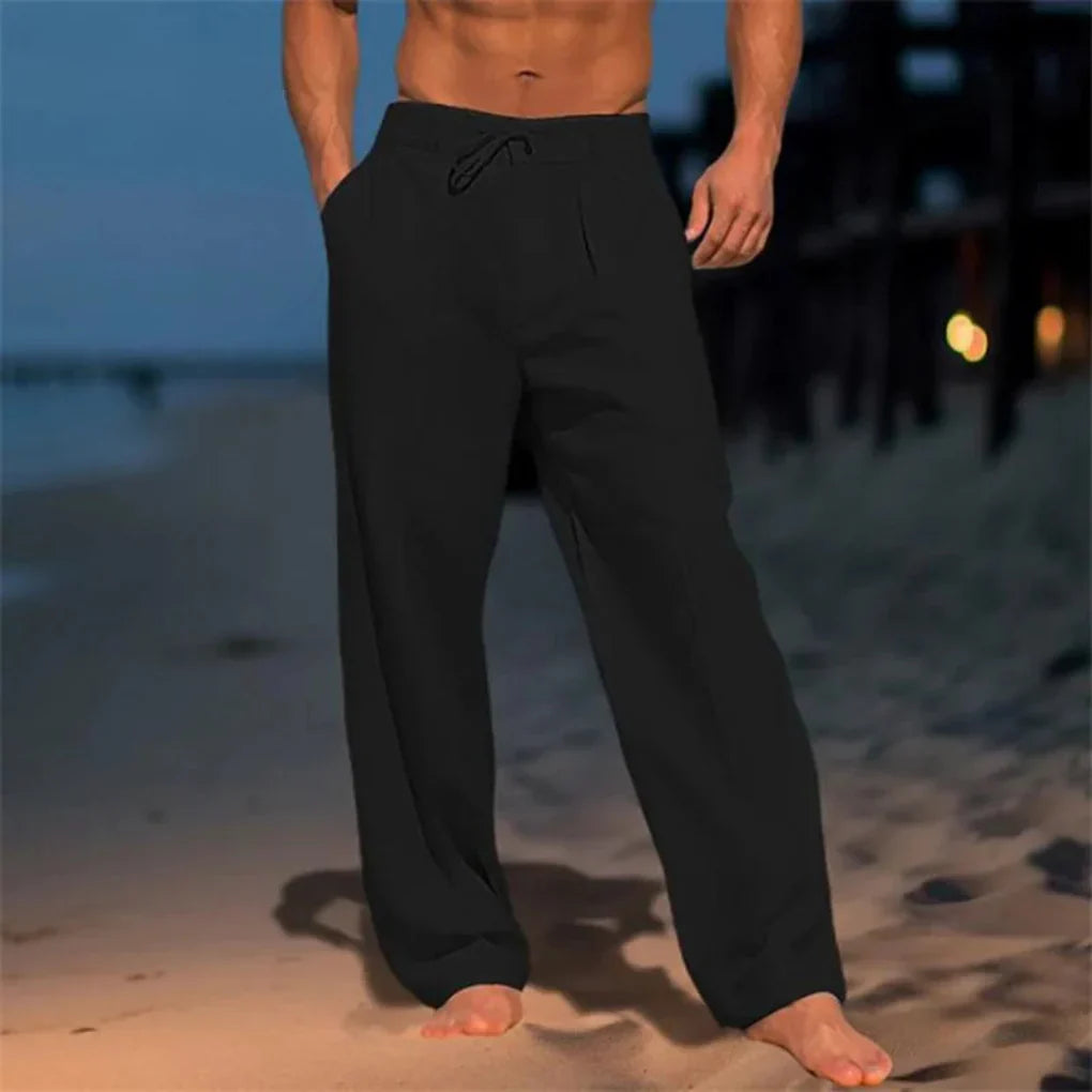 Tailored straight-leg trousers for men