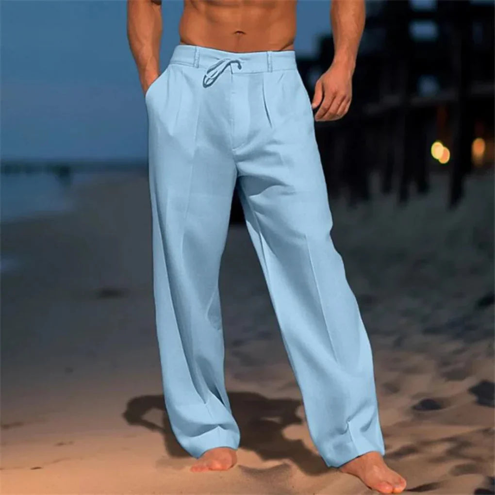 Tailored straight-leg trousers for men