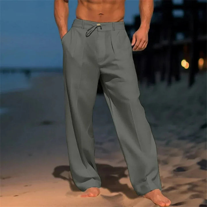 Tailored straight-leg trousers for men