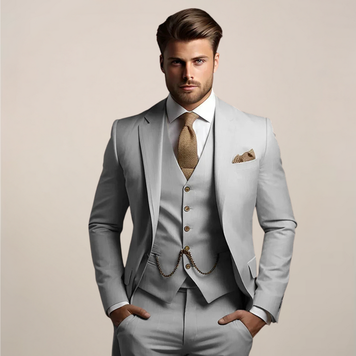 Slim fit tredelt jakkesæt til mænd