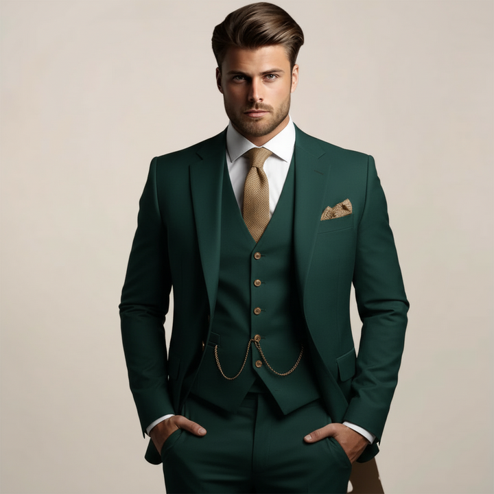 Slim fit tredelt jakkesæt til mænd