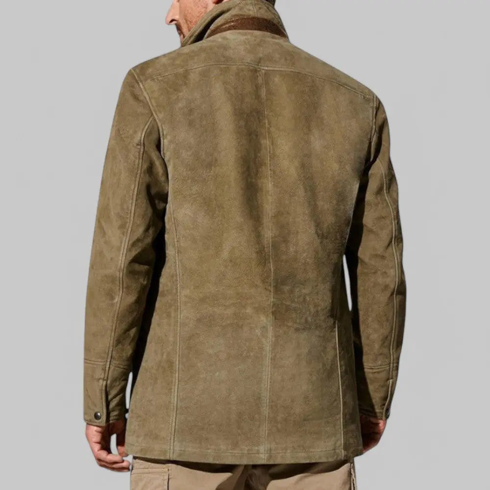 Men’s leather-trimmed blazer jacket