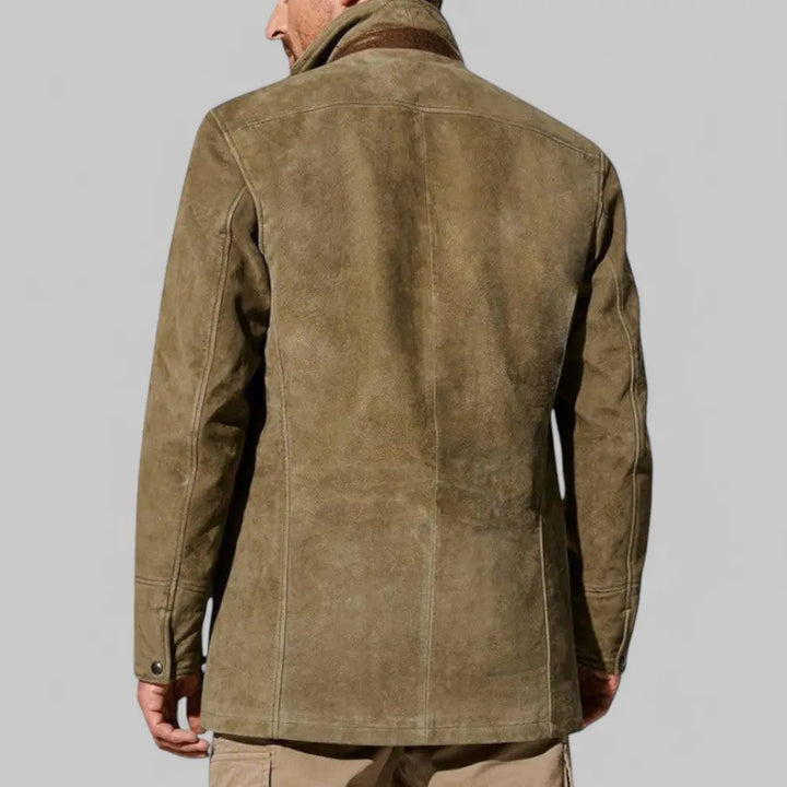 Men’s leather-trimmed blazer jacket