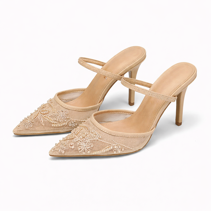 Elegant Women's Pointed-Toe High-Heeled Mules