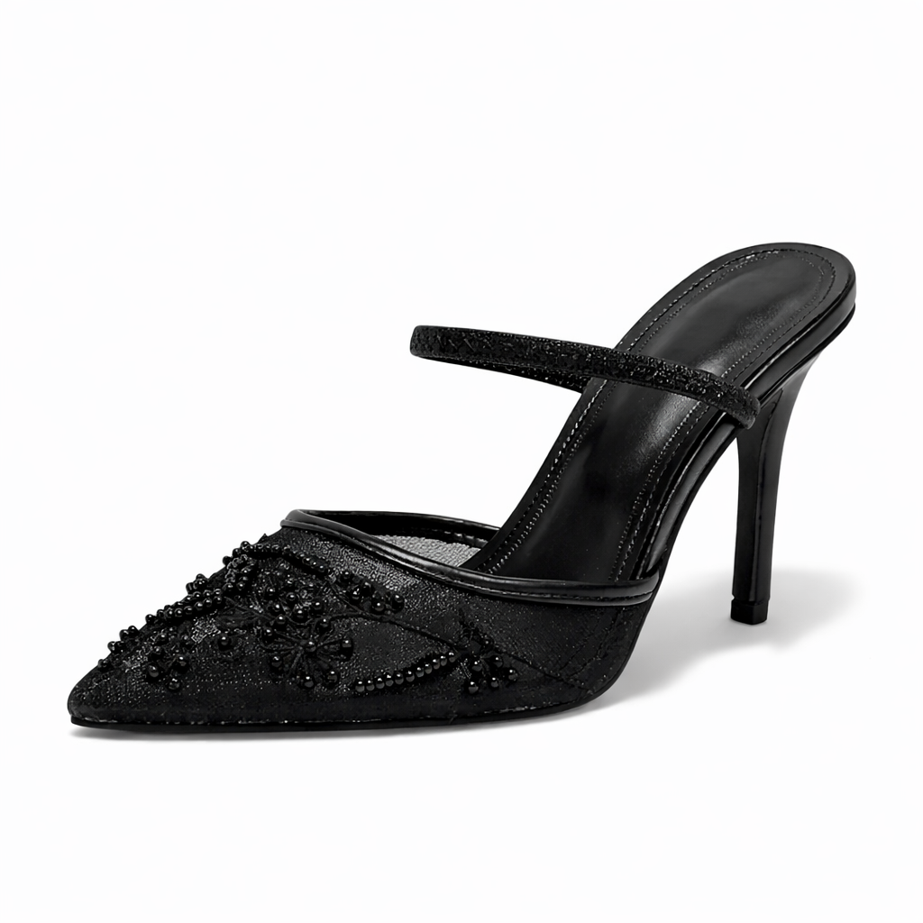 Elegant Women's Pointed-Toe High-Heeled Mules