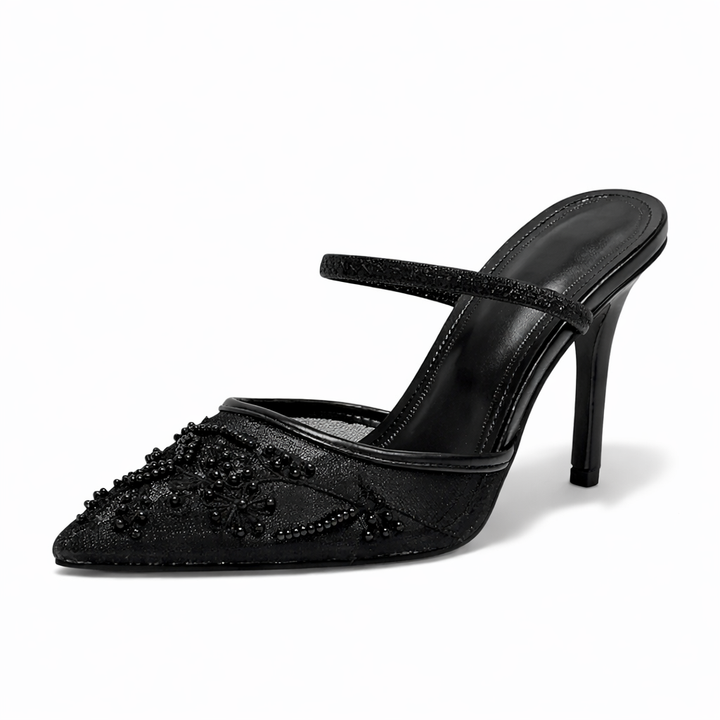 Elegant Women's Pointed-Toe High-Heeled Mules