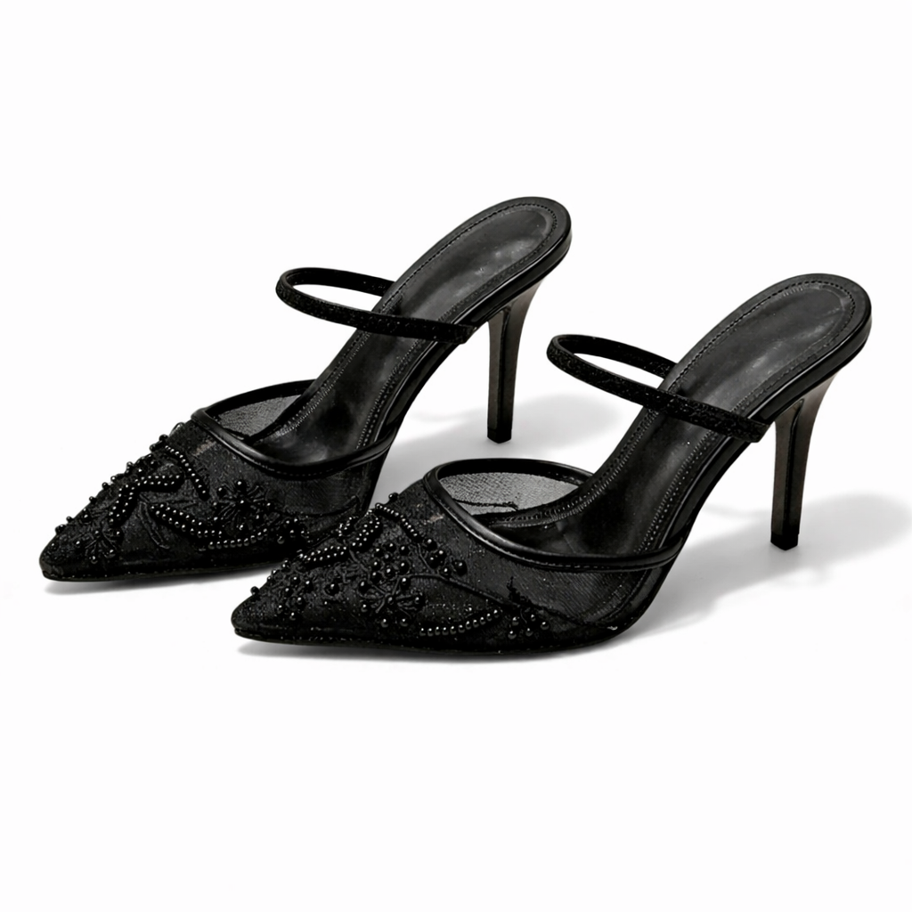 Elegant Women's Pointed-Toe High-Heeled Mules