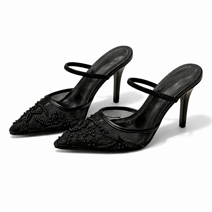 Elegant Women's Pointed-Toe High-Heeled Mules