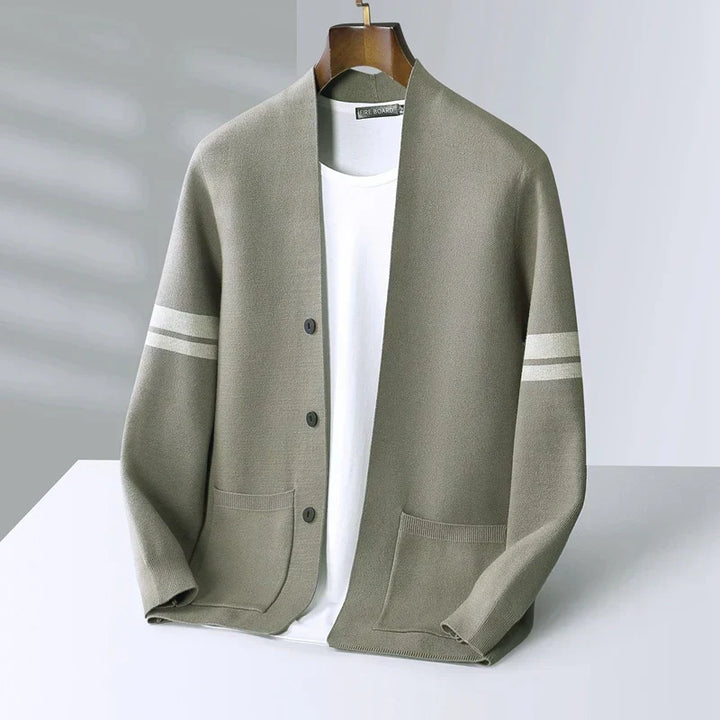 Cardigan med stribeærmer