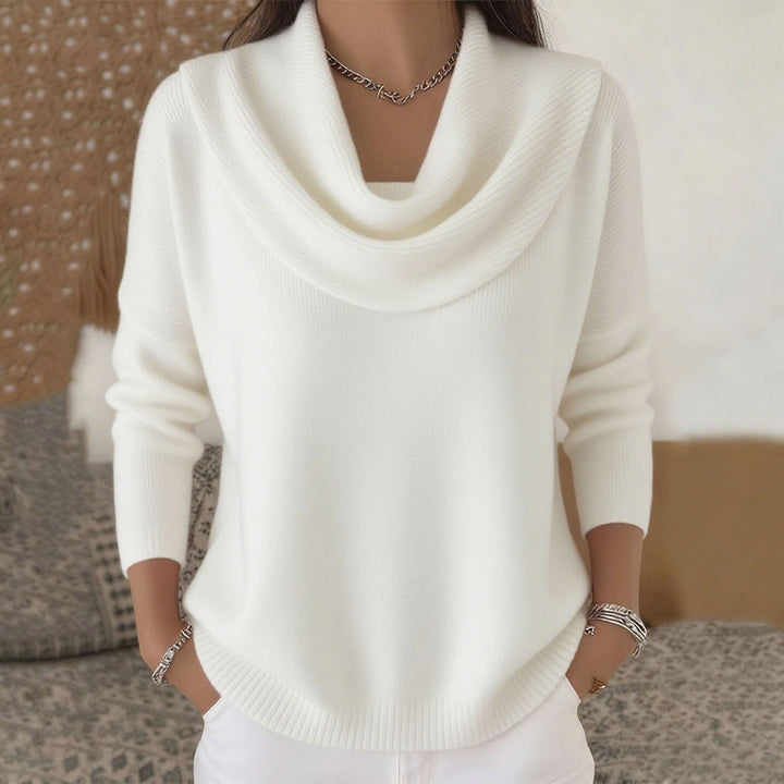 Striksweater med Cowl Neck til Kvinder