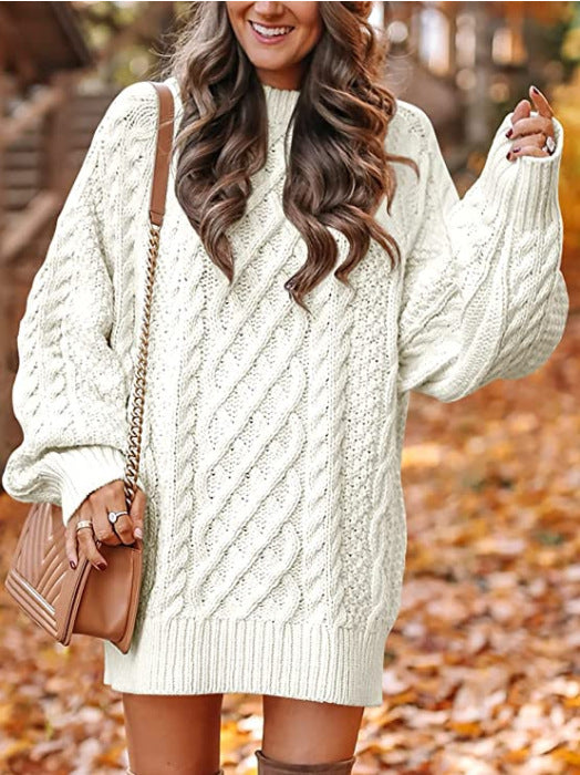 Oversized cable-knit sweater for women