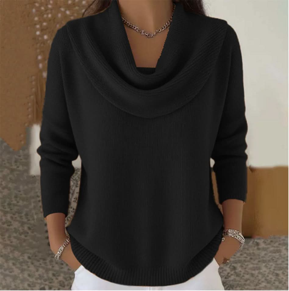 Striksweater med Cowl Neck til Kvinder