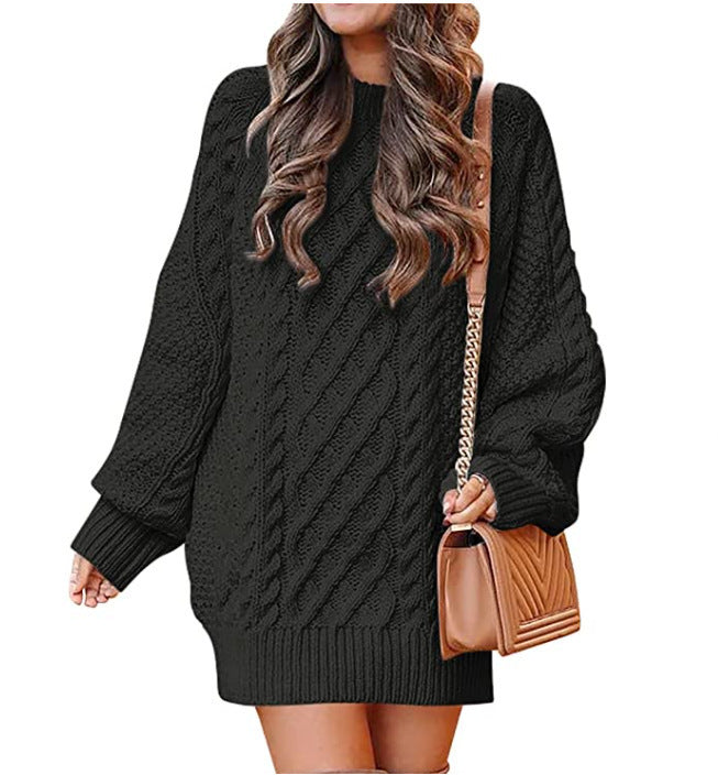 Oversized cable-knit sweater for women