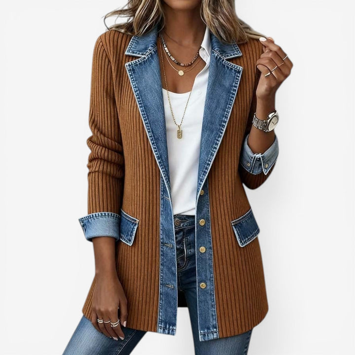 Elegant Jacket with Layered Collar for Women