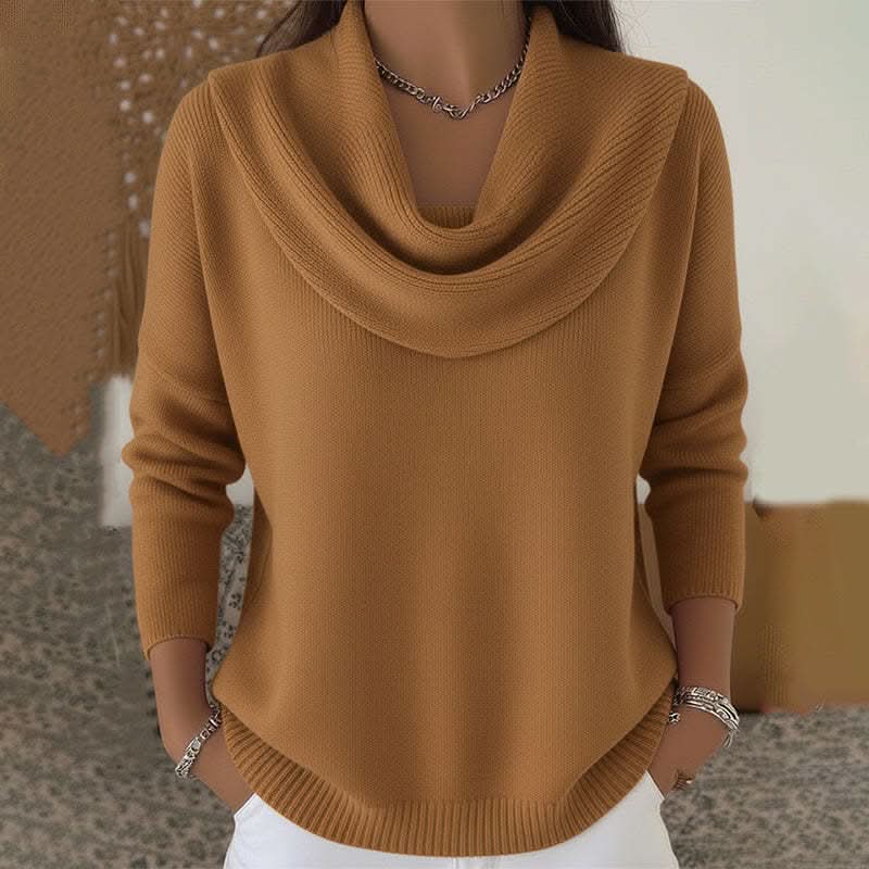 Striksweater med Cowl Neck til Kvinder
