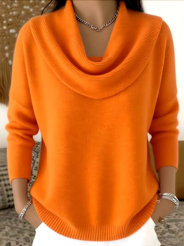 Striksweater med Cowl Neck til Kvinder