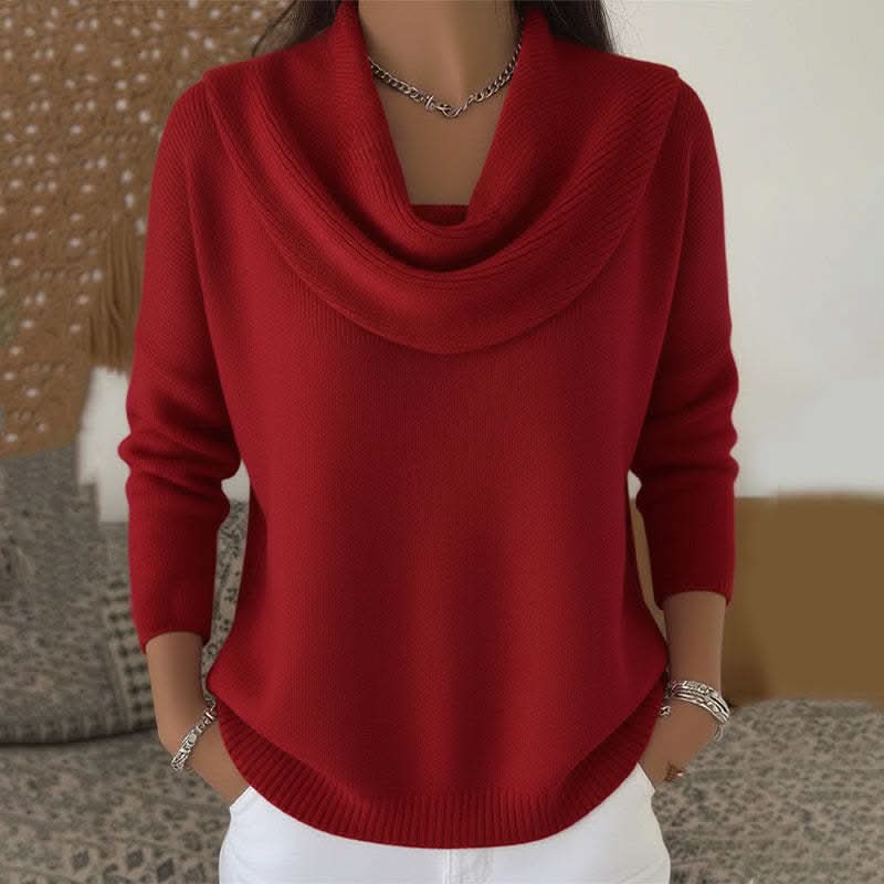 Striksweater med Cowl Neck til Kvinder