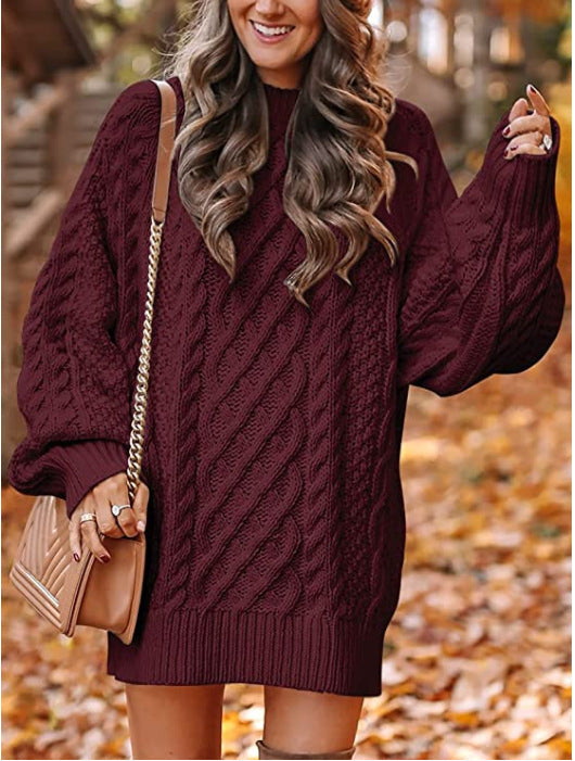 Oversized cable-knit sweater for women