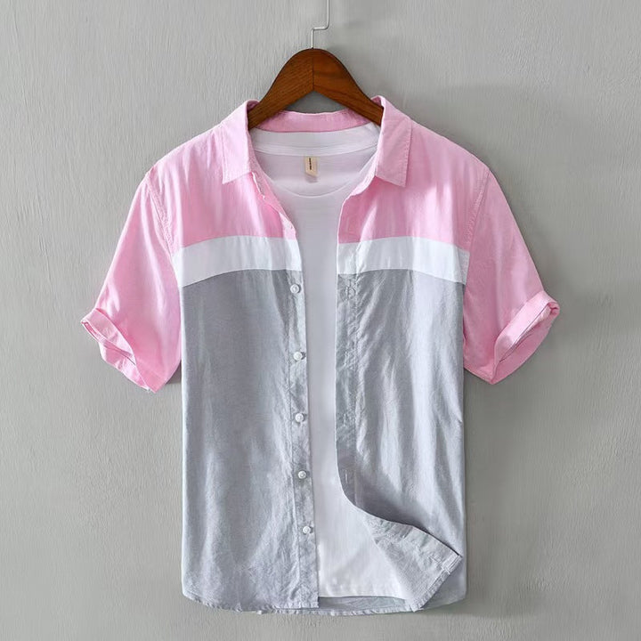 Men's Relaxed Shirt with Contrast Panels