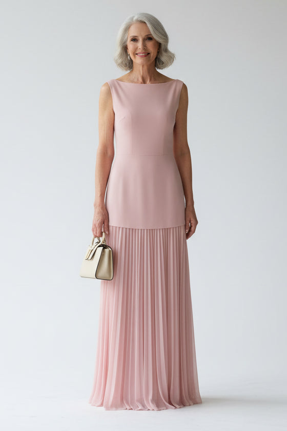 Pleated maxi dress set for women