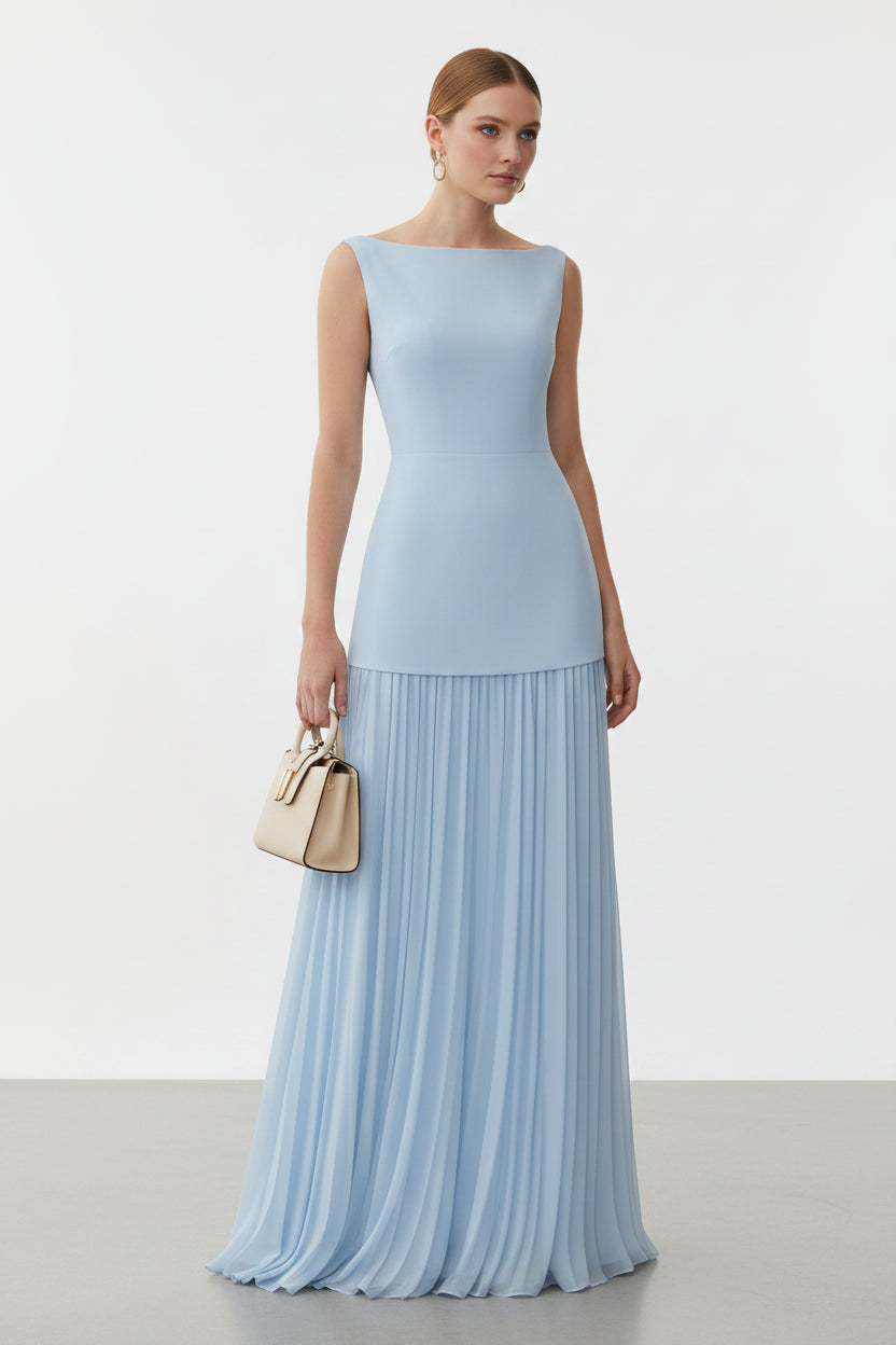 Pleated maxi dress set for women