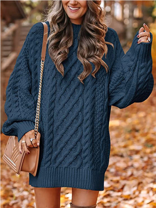 Oversized cable-knit sweater for women