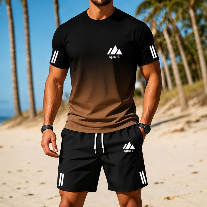 Sporty T-shirt og Shorts Sæt til Herrer