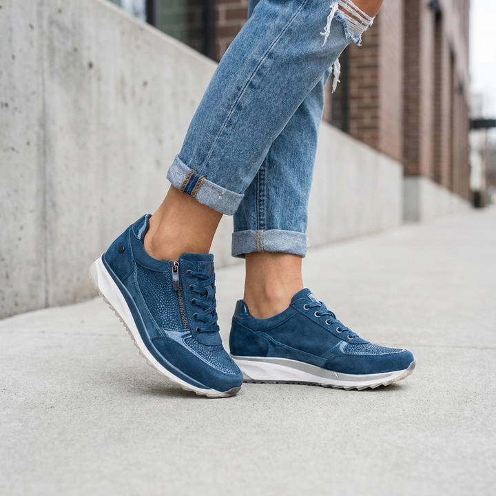 Komfort Sneakers Med Lynlås Dame