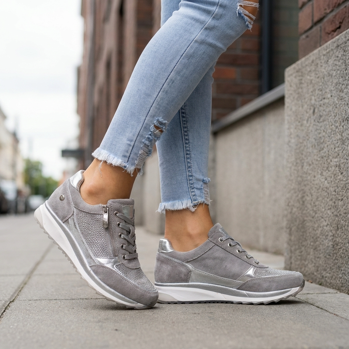 Komfort Sneakers Med Lynlås Dame