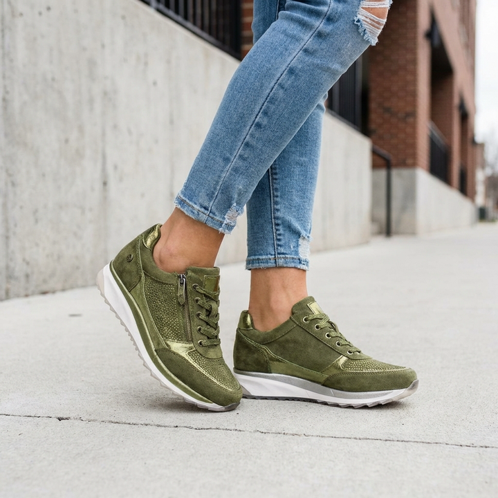 Komfort Sneakers Med Lynlås Dame