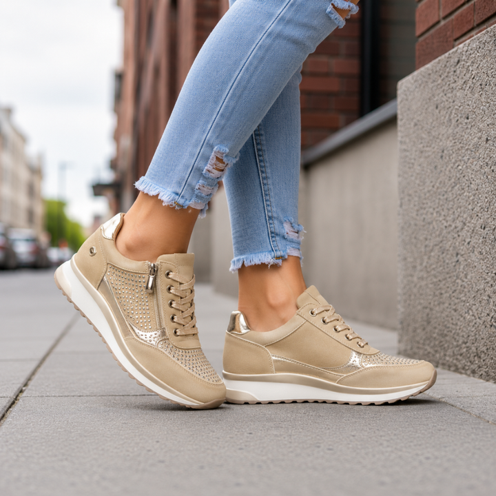 Komfort Sneakers Med Lynlås Dame