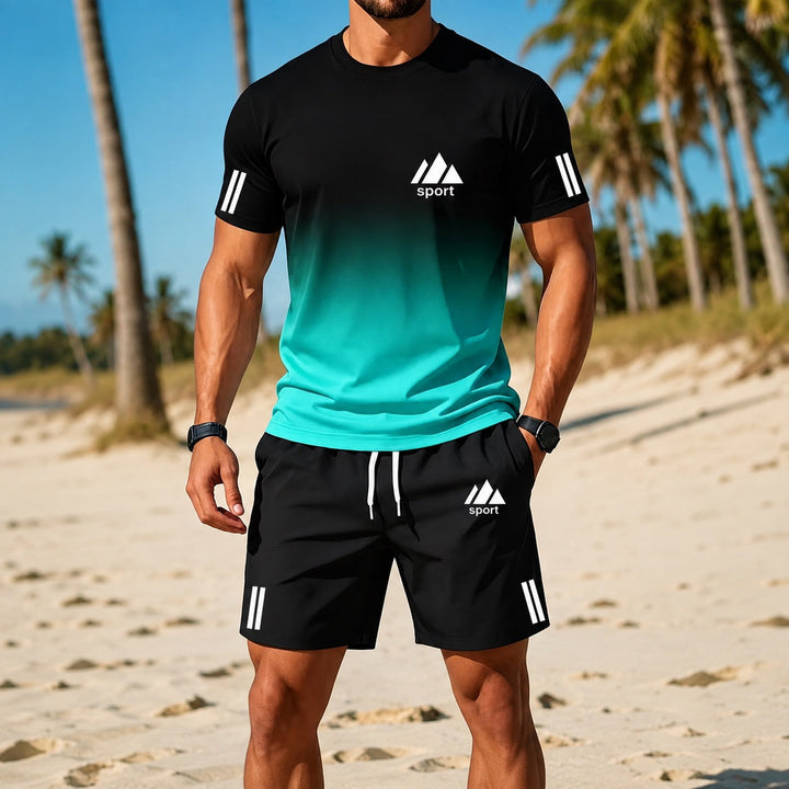 Sporty T-shirt og Shorts Sæt til Herrer