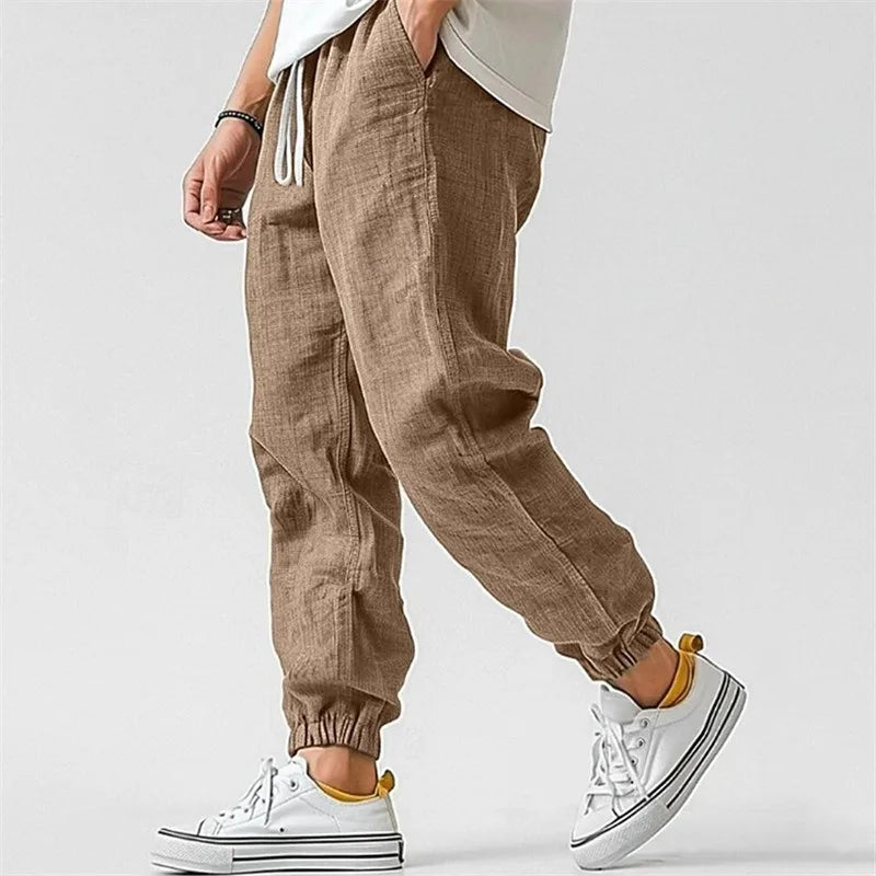 Men's Joggers with Drawstring and Tapered Legs