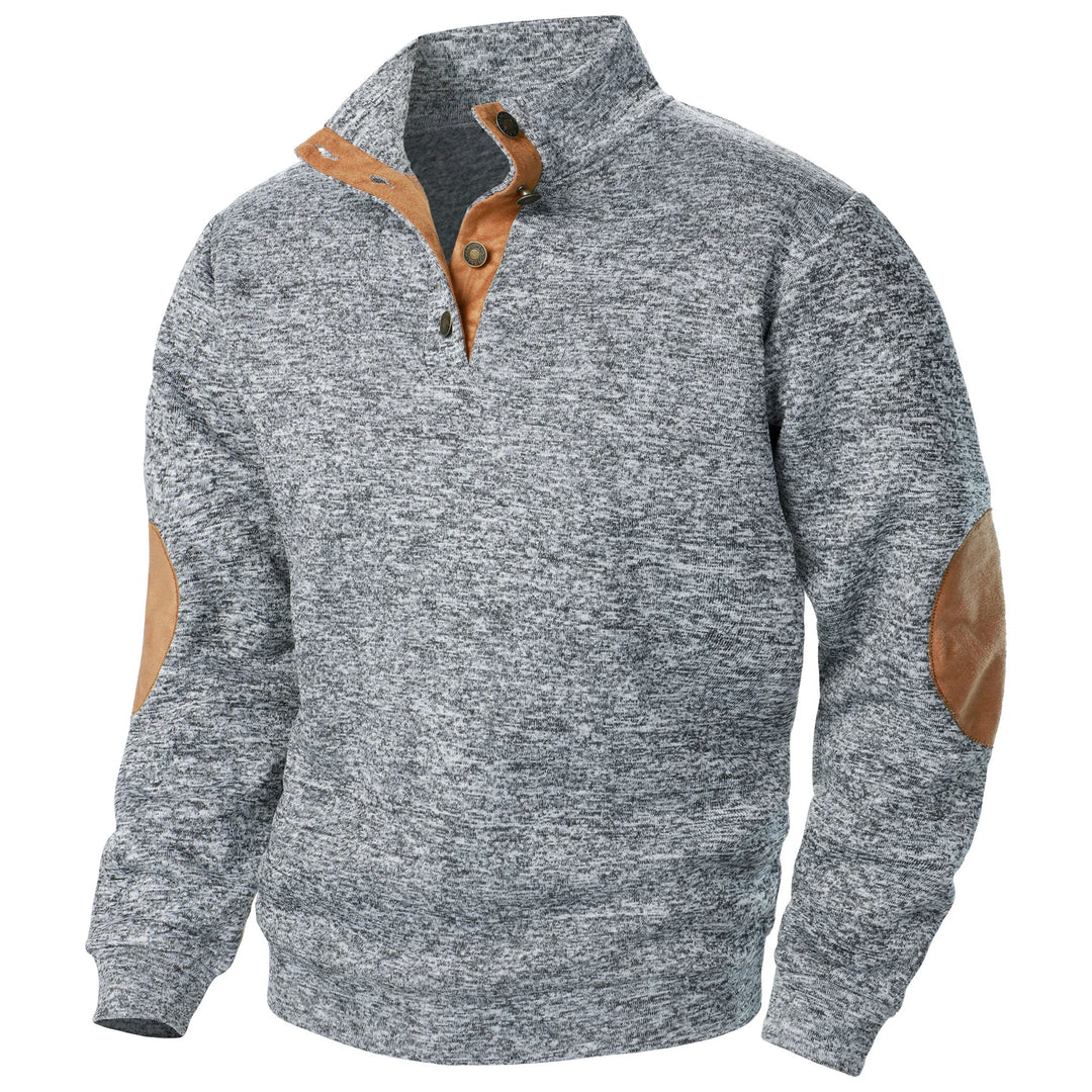Standkrave sweatshirt med albuelapper