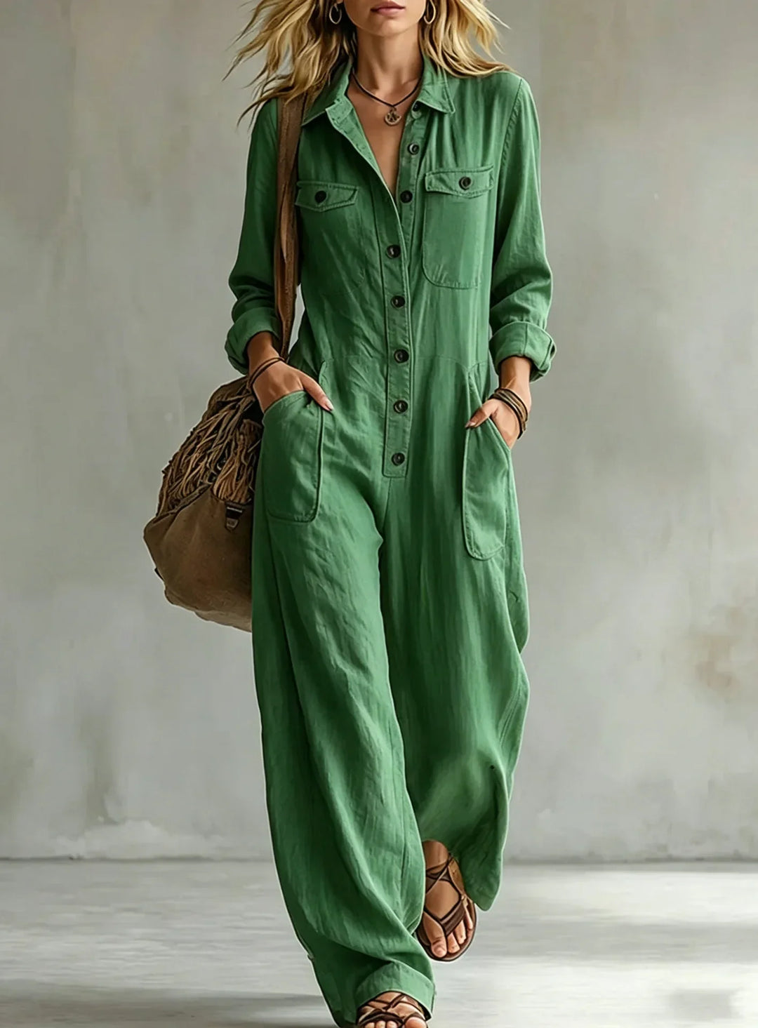 Utility Jumpsuit with Width for Women