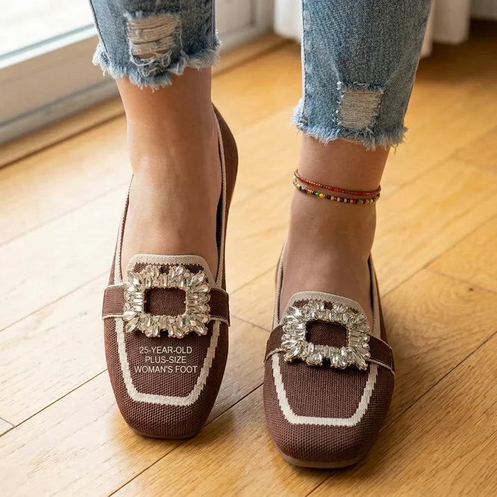 Loafers with cushioned insoles and flexible soles for women