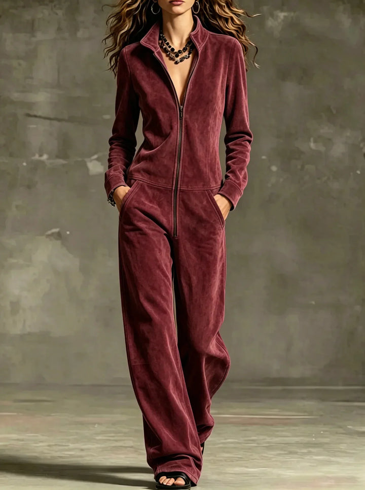 Women's Jumpsuit with Front Zipper