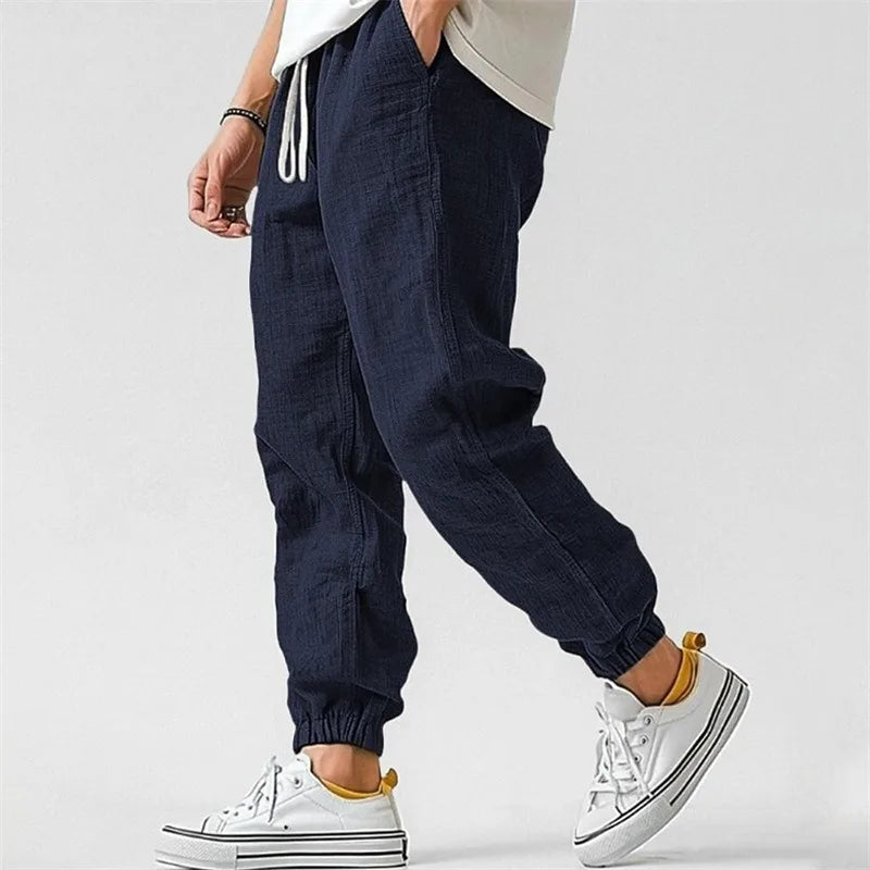 Men's Joggers with Drawstring and Tapered Legs