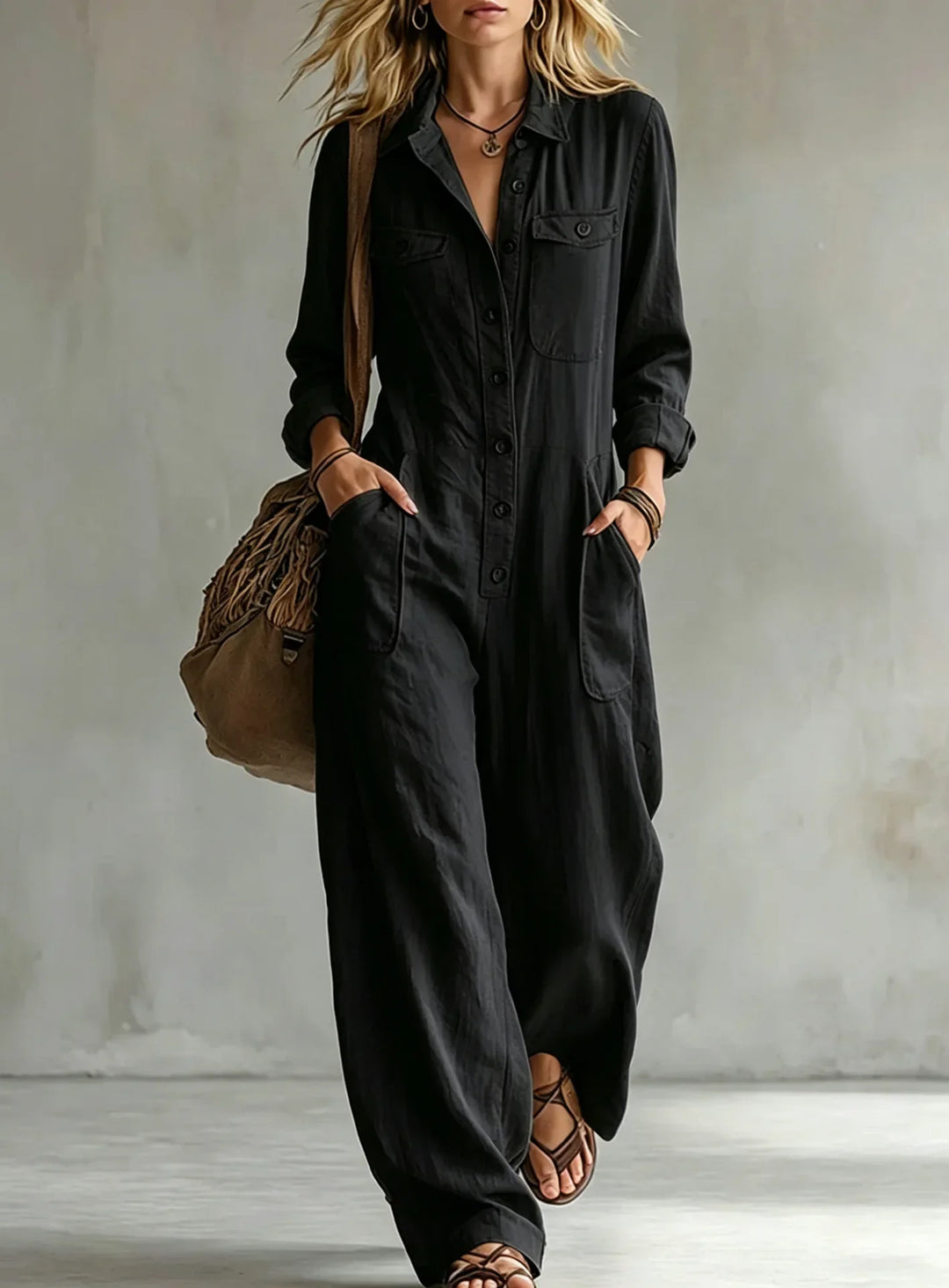 Utility Jumpsuit with Width for Women