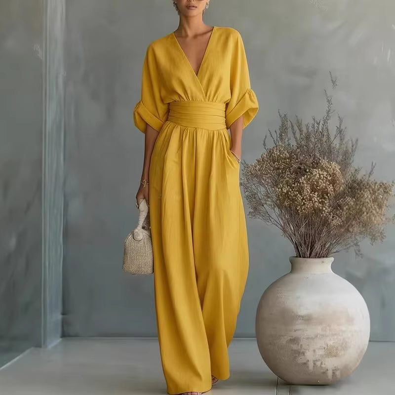 Elegant Jumpsuit Med V-Hals