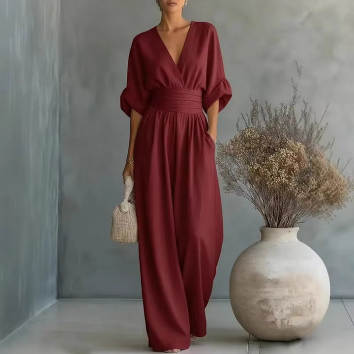 Elegant Jumpsuit Med V-Hals