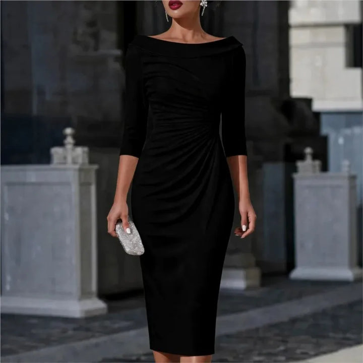 Ruched Leather Dress for Women