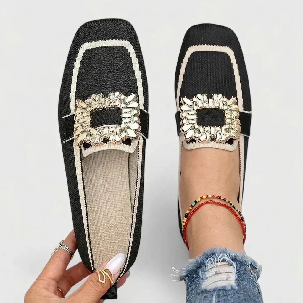 Loafers with cushioned insoles and flexible soles for women