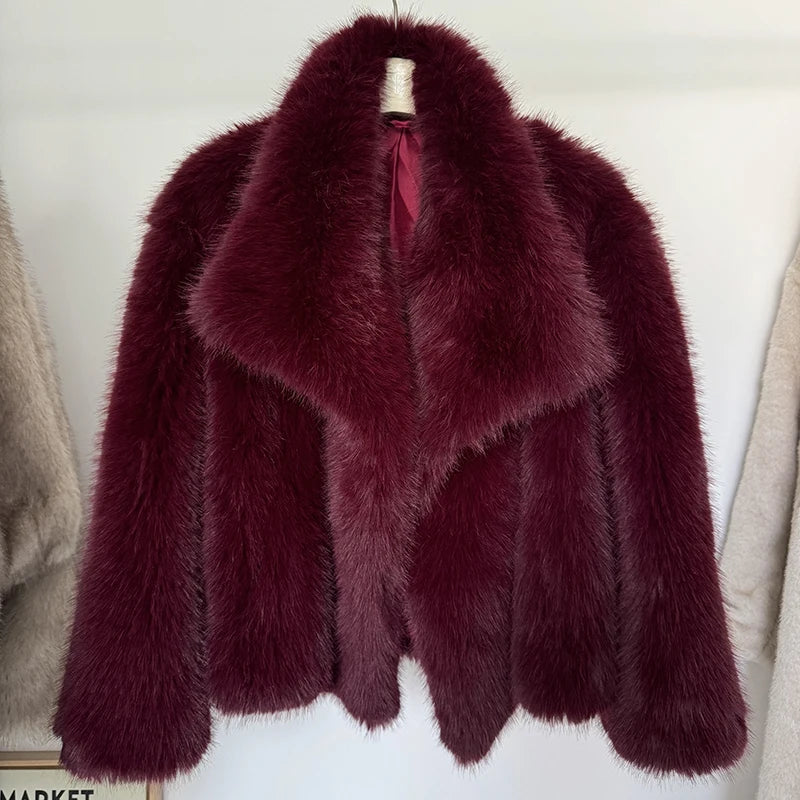 Pelsfrakke med Oversized Sjalskrave til Kvinder